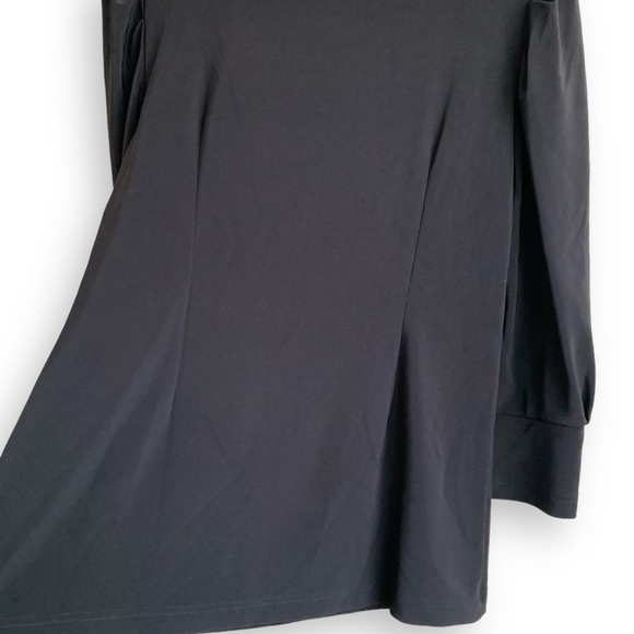 Boston Proper Puff Sleeve Top S Black Blouse Shirt Travel Minimalist - Picture 8 of 12